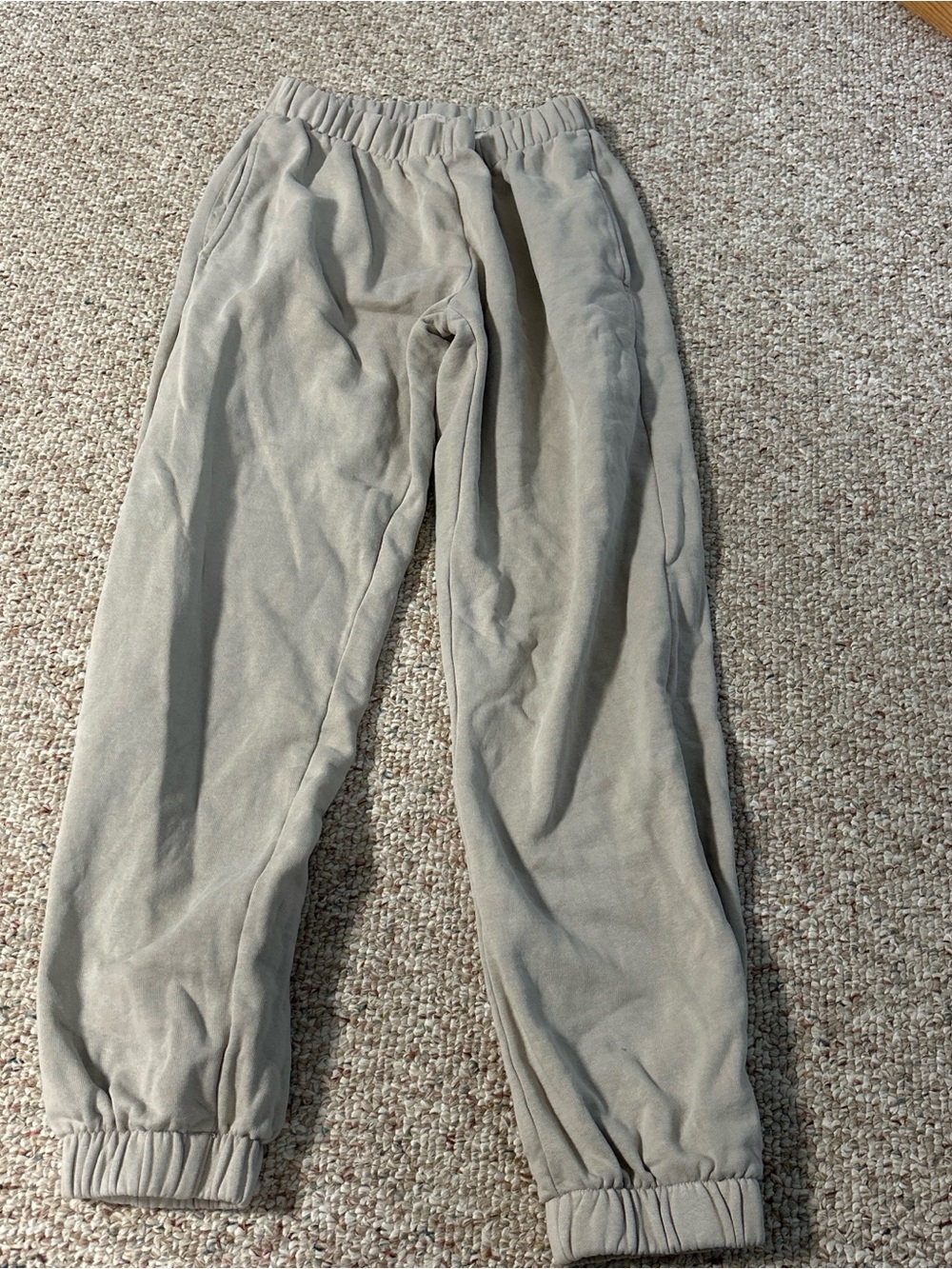 John Galt Taupe Elastic-Waist Joggers